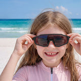 Rockbros SP383 Polarized Mirror Kids Cycling Glasses with UV400 Protection - Black