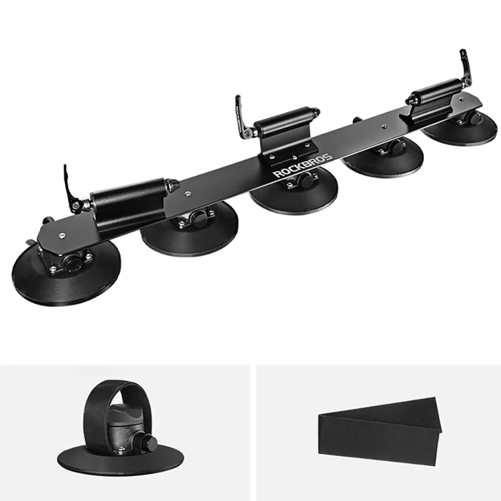 Rockbros XP1003 Suction Cup Roof Rack for 3 Bikes - Black