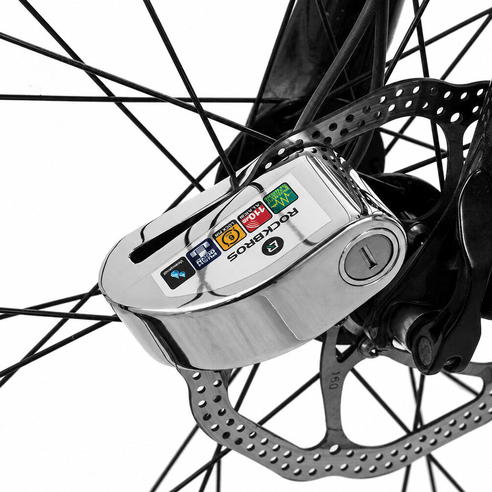 Rockbros LBAYG8308 Bike Lock with Alarm and Disc Lock - Black