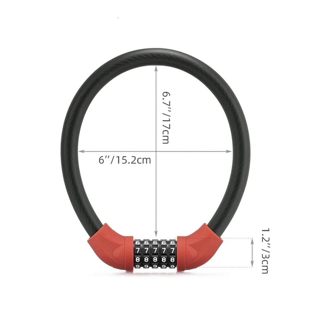 Rockbros RKS570-RD bike lock – steel cable, code
