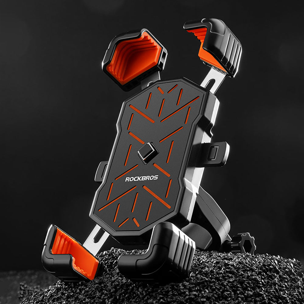 Rockbros HW-117 Handlebar Clamp Phone Holder - Black and Orange
