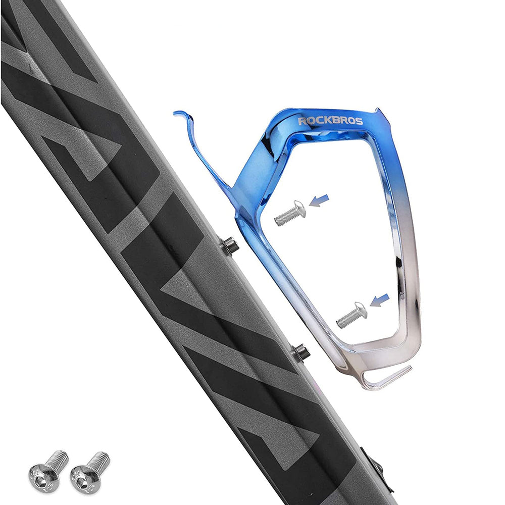 Rockbros RKL02 Aluminum Bottle Cage - Blue and Silver