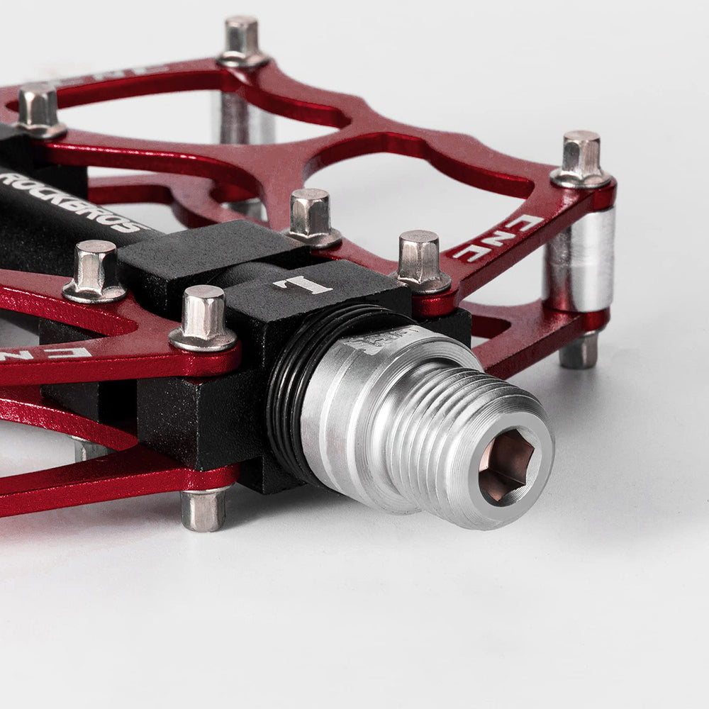Rockbros JT201012LR 2010-12L Aluminum Platform Bicycle Pedals - Red