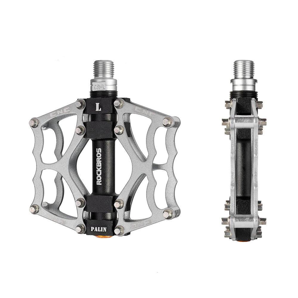 Rockbros JT201012LS 2010-12L Aluminum Platform Bicycle Pedals - Silver