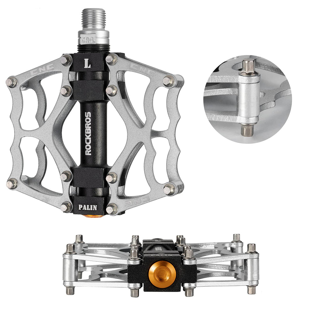 Rockbros JT201012LS 2010-12L Aluminum Platform Bicycle Pedals - Silver