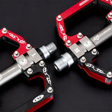 Rockbros 2010-12SBKR Aluminum Bicycle Pedals with Sealed Bearings - Black and Red