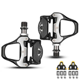 Rockbros LP-RD2BK Shimano SPD-SL Road Pedals med Gule Cleats - Sort og Sølv