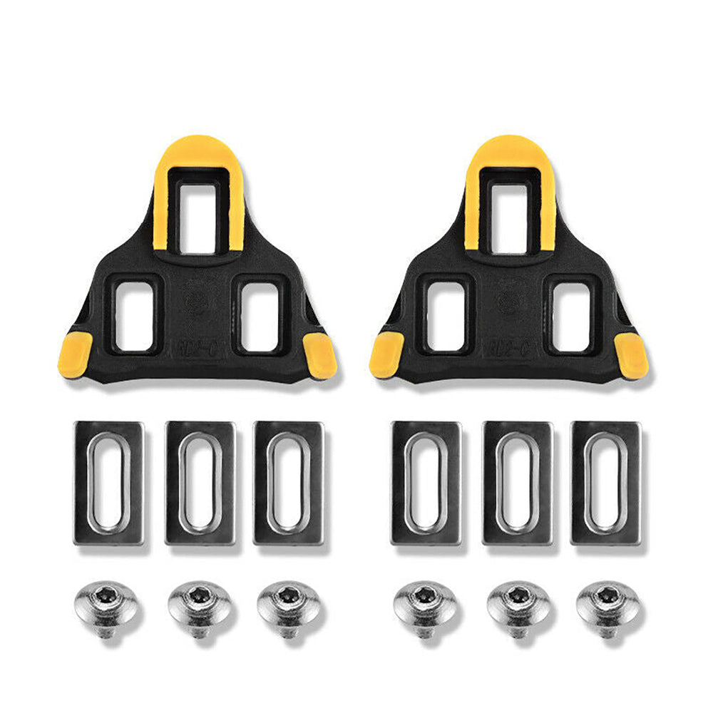 Rockbros LP-RD2BK Shimano SPD-SL Road Pedals med Gule Cleats - Sort og Sølv