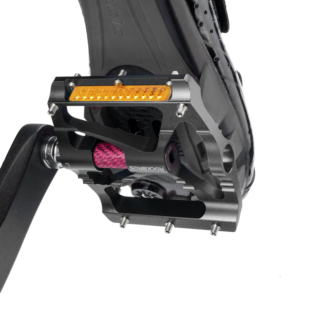Rockbros K307PT Aluminum Reflective Platform Bicycle Pedals - Black