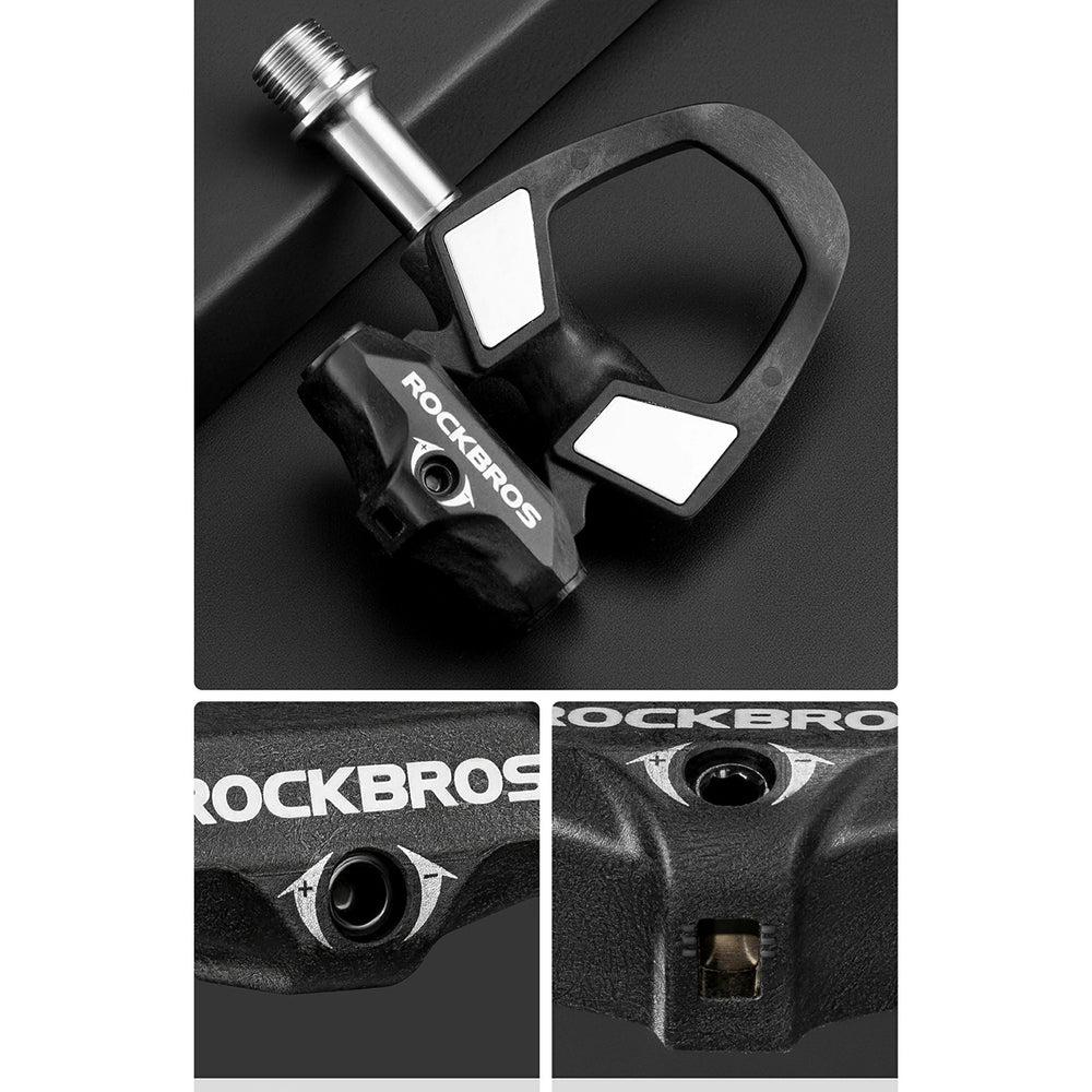 Rockbros RD9 Shimano SPD-SL Carbon og Titanium Alloy Pedaler - sort