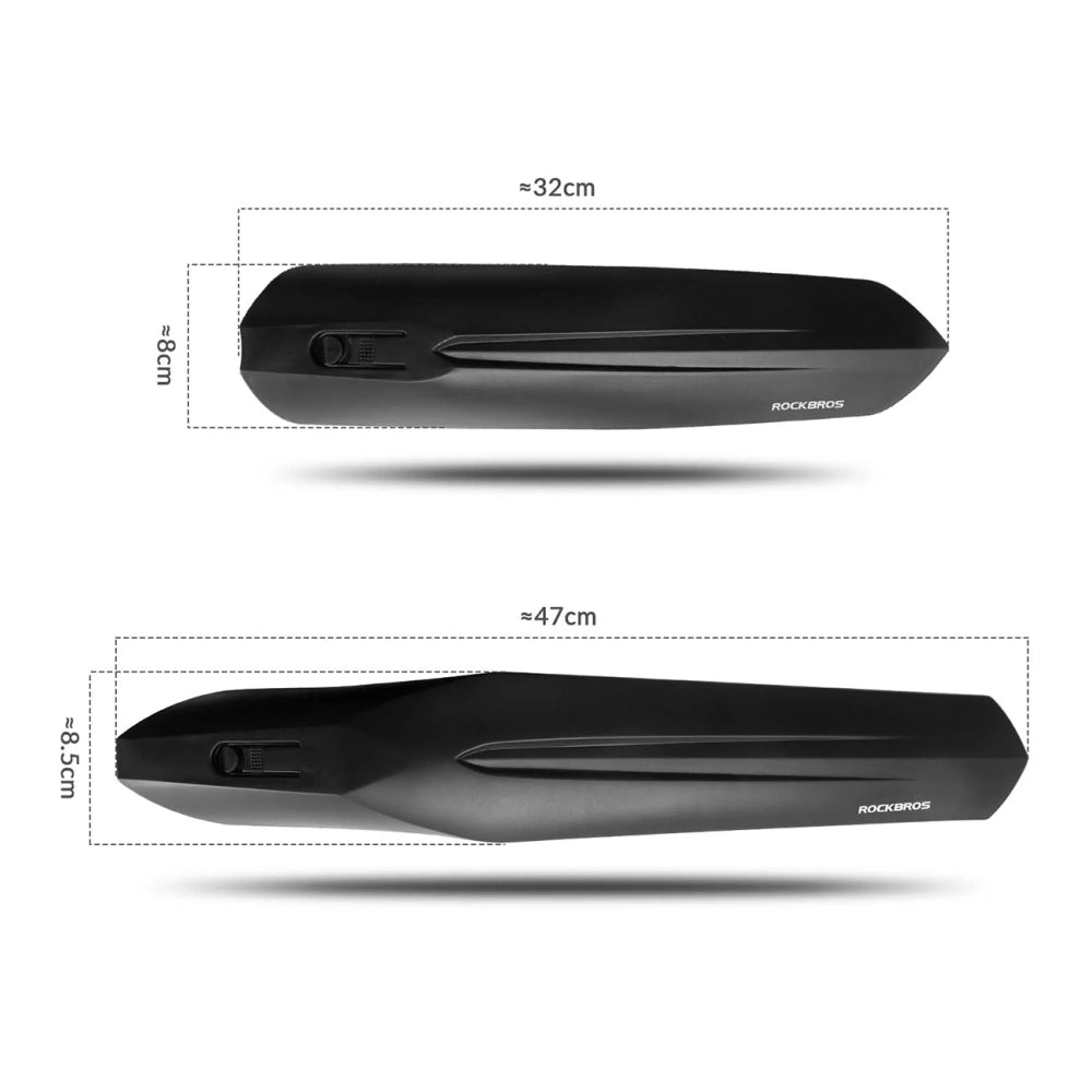 Rockbros FK-880 front and rear bicycle fenders for 24" bikes - black
