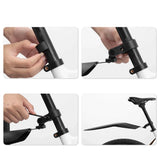 Rockbros FK-880 front and rear bicycle fenders for 24" bikes - black