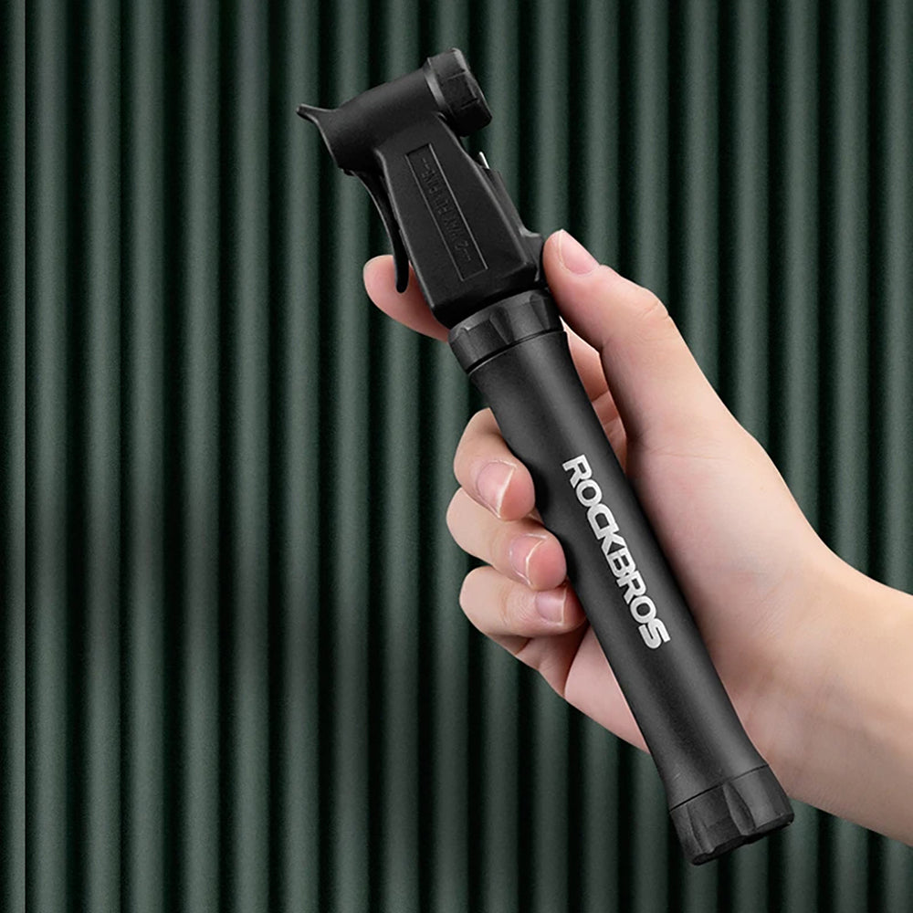 ROCKBROS TM-1701P 80 PSI Mini Bicycle Pump for Presta and Schrader Valves - Black