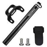Rockbros JG-PB-004 lightweight bicycle pump with pressure gauge - black