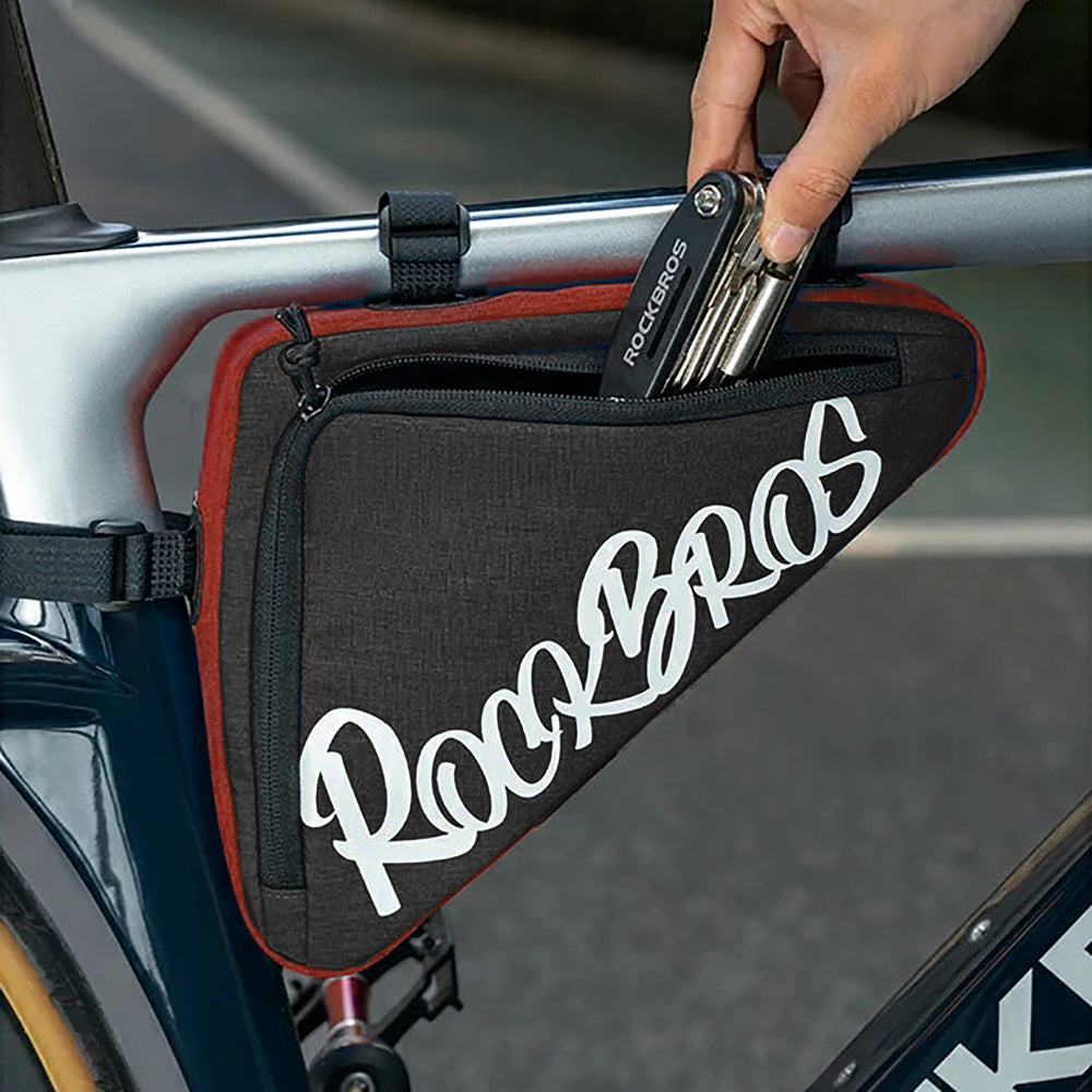 Rockbros G002 Flash Journey Triangle Frame Bike Bag 1.4L - Rød