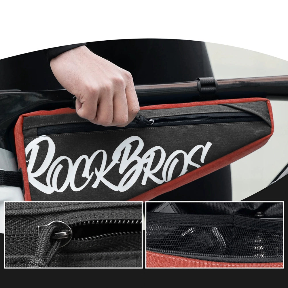 Rockbros G008 Flash Journey Triangle Frame Bike Bag XL 1.9 l - Black and Red