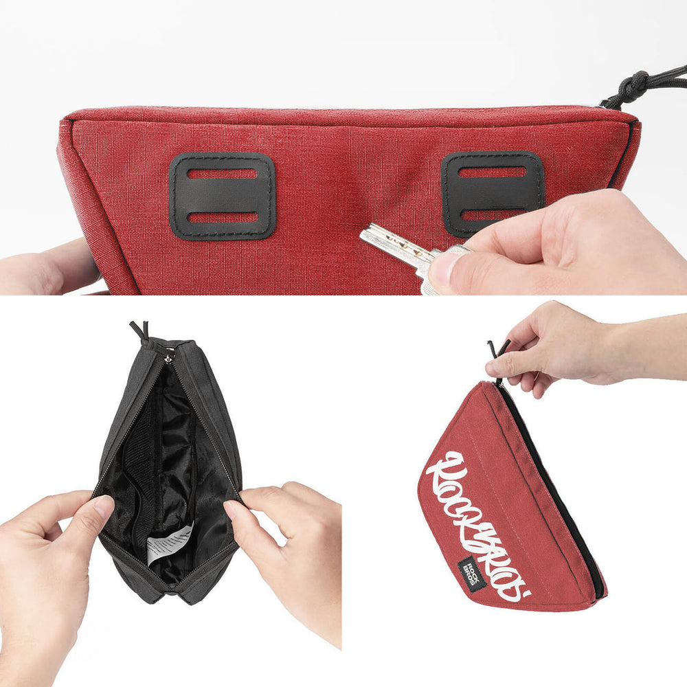 Rockbros G011 Flash Journey trapezoidal handlebar bike bag 0.7 l - red