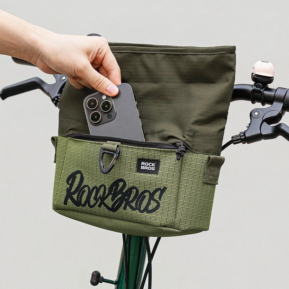 Rockbros W020-1 Foldable Handlebar Bicycle Bag - Green