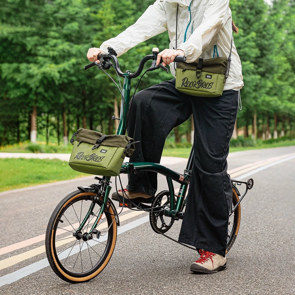 Rockbros W020 Dual-Purpose Front Bag, Bike/Shoulder - Green
