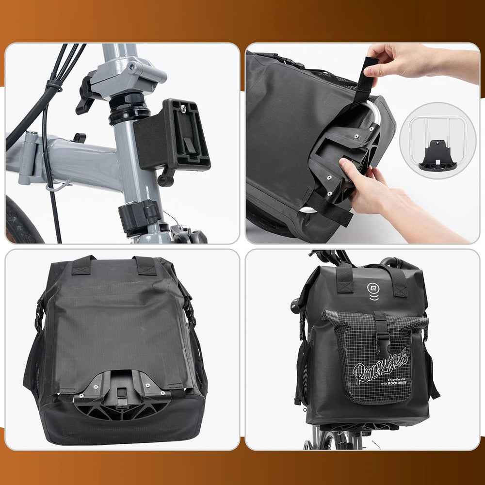 Rockbros AS-158 Handlebar Bag for Brompton 18L Folding Bike - Black