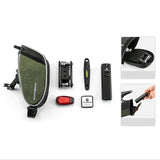 Rockbros C52-2 lightweight saddle bag with 250 mAh lighting - green