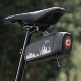 Rockbros AS-141 Lightweight Bicycle Seat Bag with Smart Rear Light - Black