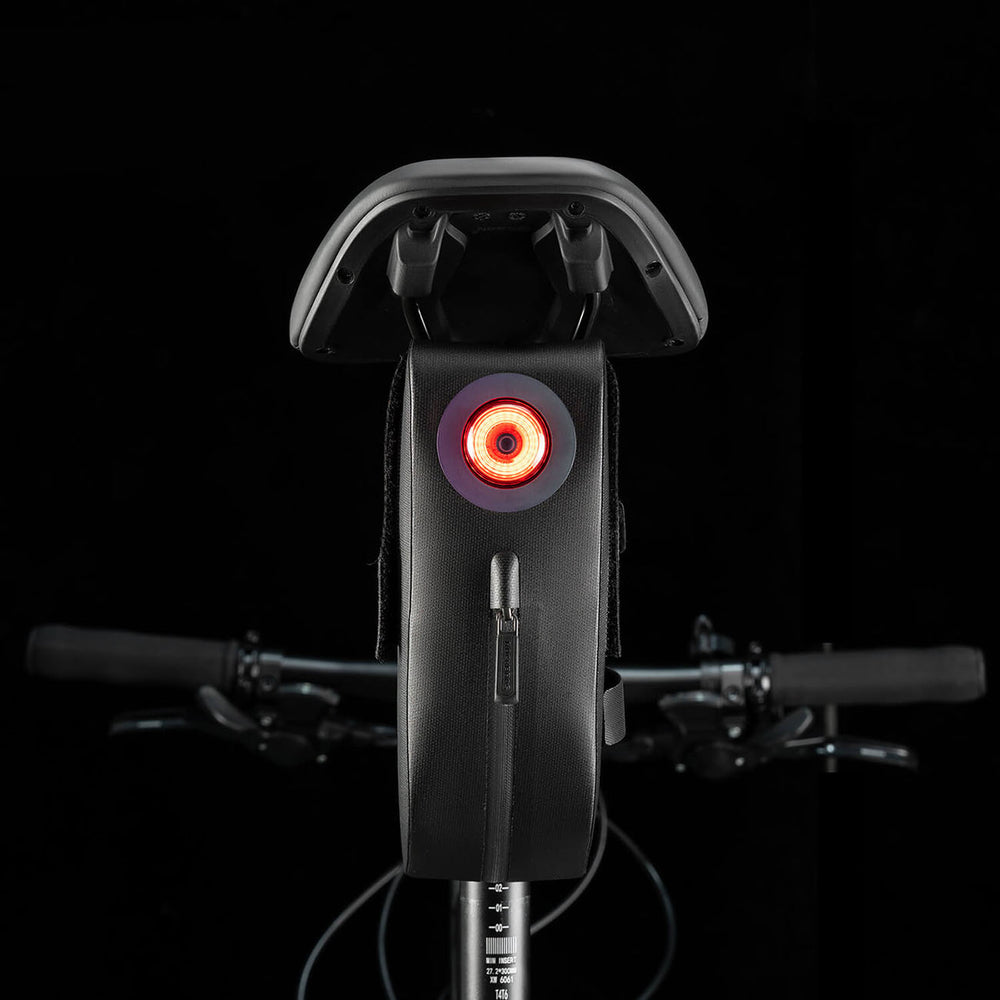 Rockbros AS-078-1 Bicycle Seat Bag with Smart Rear Light 0.8L - Black