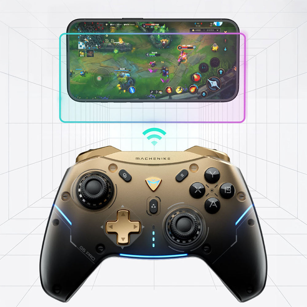 Machenike G5Pro Flagship trådløs spil controller med Gyroskop og knap kortlægning - sort og guld