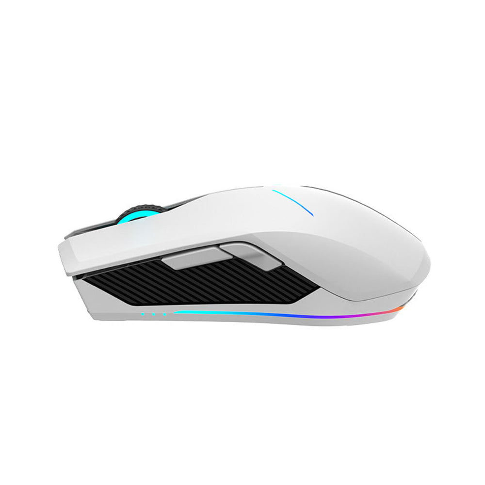 Machenike M721 trådløs spilmus 10000 DPI med RGB baggrundsbelysning - hvid