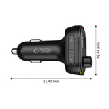 Tech-Protect CC07 3-Port PD 54W Car Charger + Bluetooth FM Transmitter - Black