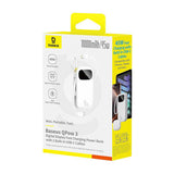 Baseus EnerFill FC31 QPow3 10000mAh 45W Power Bank med digitalt display med 2 indbyggede USB-C-kabler - hvid