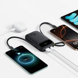 Baseus EnerFill FC31 QPow3 10000mAh 45W Power Bank with Digital Display with 2 Built-in USB-C Cables - Black