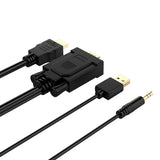 Orico XD-VATH VGA and mini jack 3.5 mm to HDMI Full HD 60 Hz cable with USB power 5 m - black
