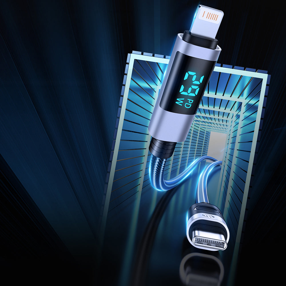 Orico LDC2L USB-C to Lightning PD 29W Cable with LED Display 480Mbps 2m - Black