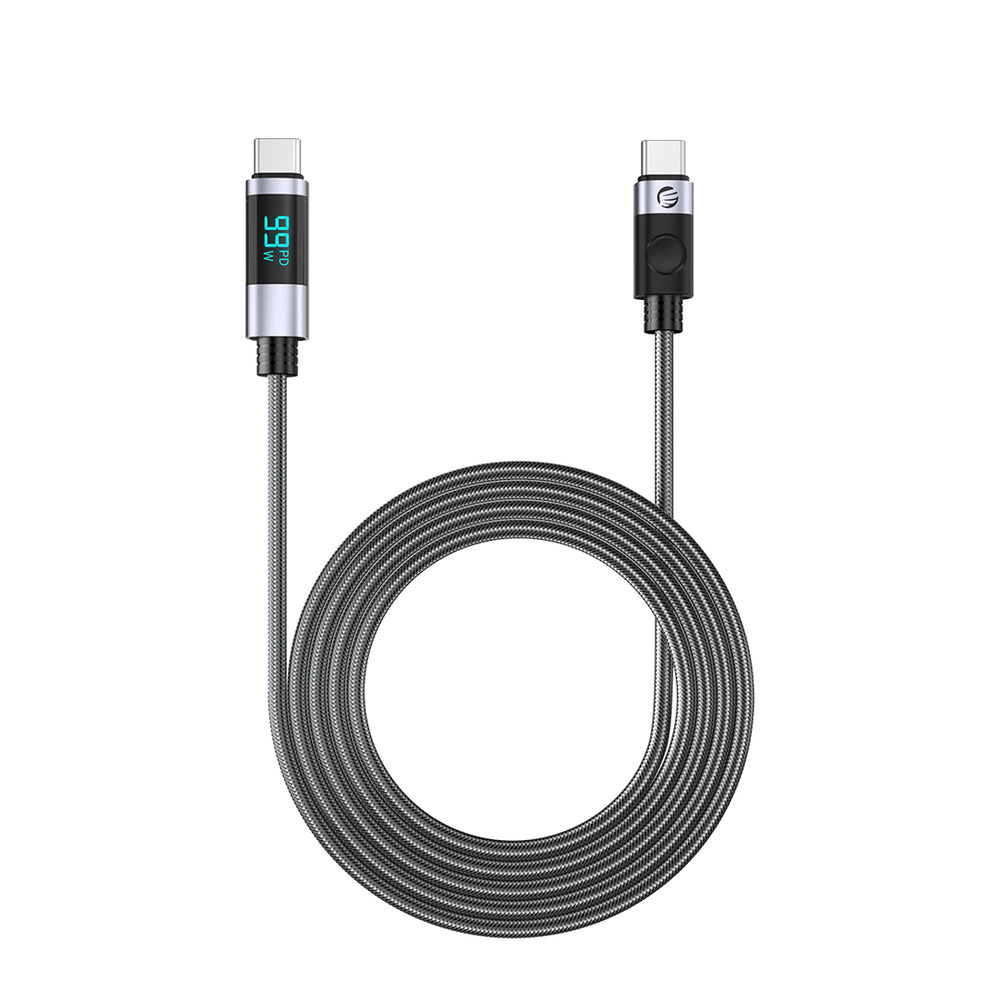 Orico LDC2C USB-C - USB-C PD 100 W Cable with LED Display 480 Mb/s 2 m - 2 pcs - Black