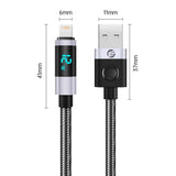 Orico LDA2L USB-A to Lightning Cable 12W with LED Display 0.5m - Black and Silver