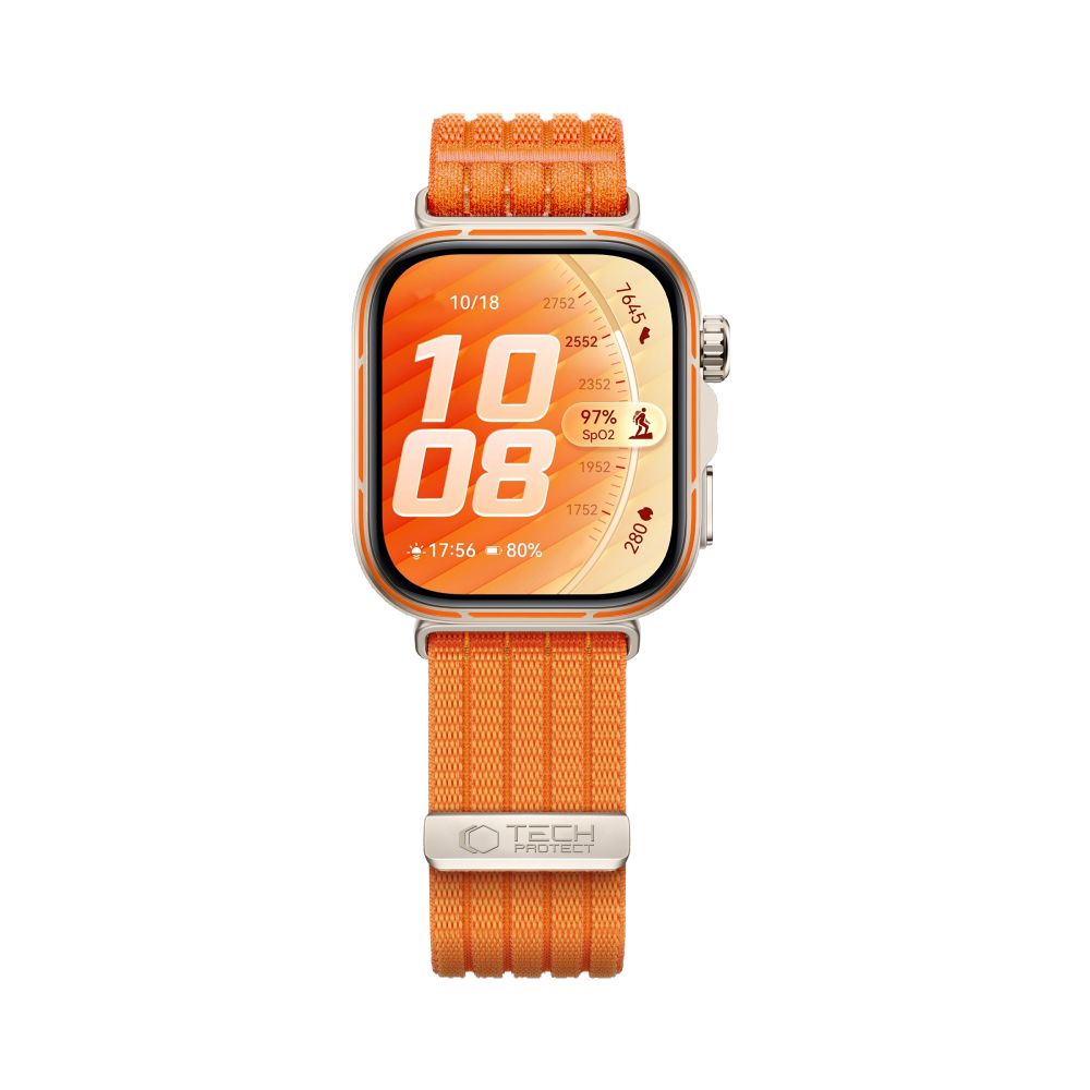 Tech-Protect Nylon Strap for Huawei Watch Fit 3 / 4 / 4 Pro / 5 / 5 Pro - Orange