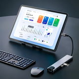 Tech-Protect HB09 USB hub 8in1 TYPE-C + USB-A 3.0 + USB-C 3.0 + HDMI 4K 60HZ + SD/TF + PD100W + RJ45 1000 MB/S - gray