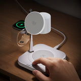 Acefast E39 Qi2.2 25W 4-in-1 Wireless Desk Charger for Phone, Watch, and Headphones with Night Light - White