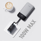Cuktech LPB252N 120W 25000mAh Powerbank with Built-in USB-C Cable - Gray
