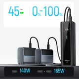 Cuktech PB200U Powerbank 210W 20000mAh 2x USB-C + USB-A with TFT display and 240W USB-C cable - black