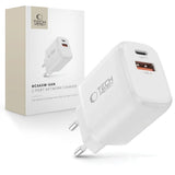 Tech-Protect NCA65W-GAN 2-Port PD 65W / QC3.0 2-Port Wall Charger - White