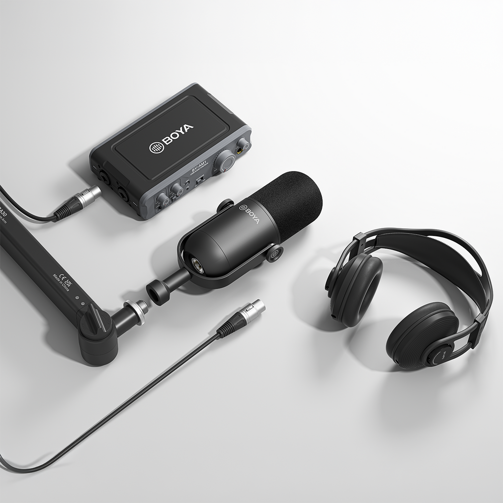 BOYA BY-DM500 Kardioid XLR Dynamisk Mikrofon til Podcasts - Sort