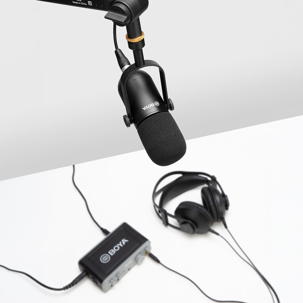 BOYA BY-DM500 Kardioid XLR Dynamisk Mikrofon til Podcasts - Sort