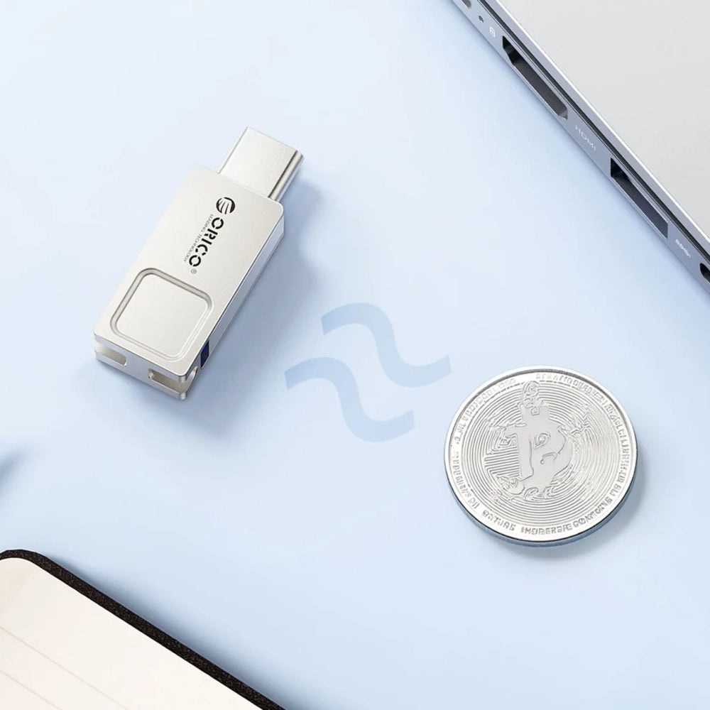 Orico U301 64GB USB-A USB-C USB 3.2 Gen 1 Pendrive - Silver