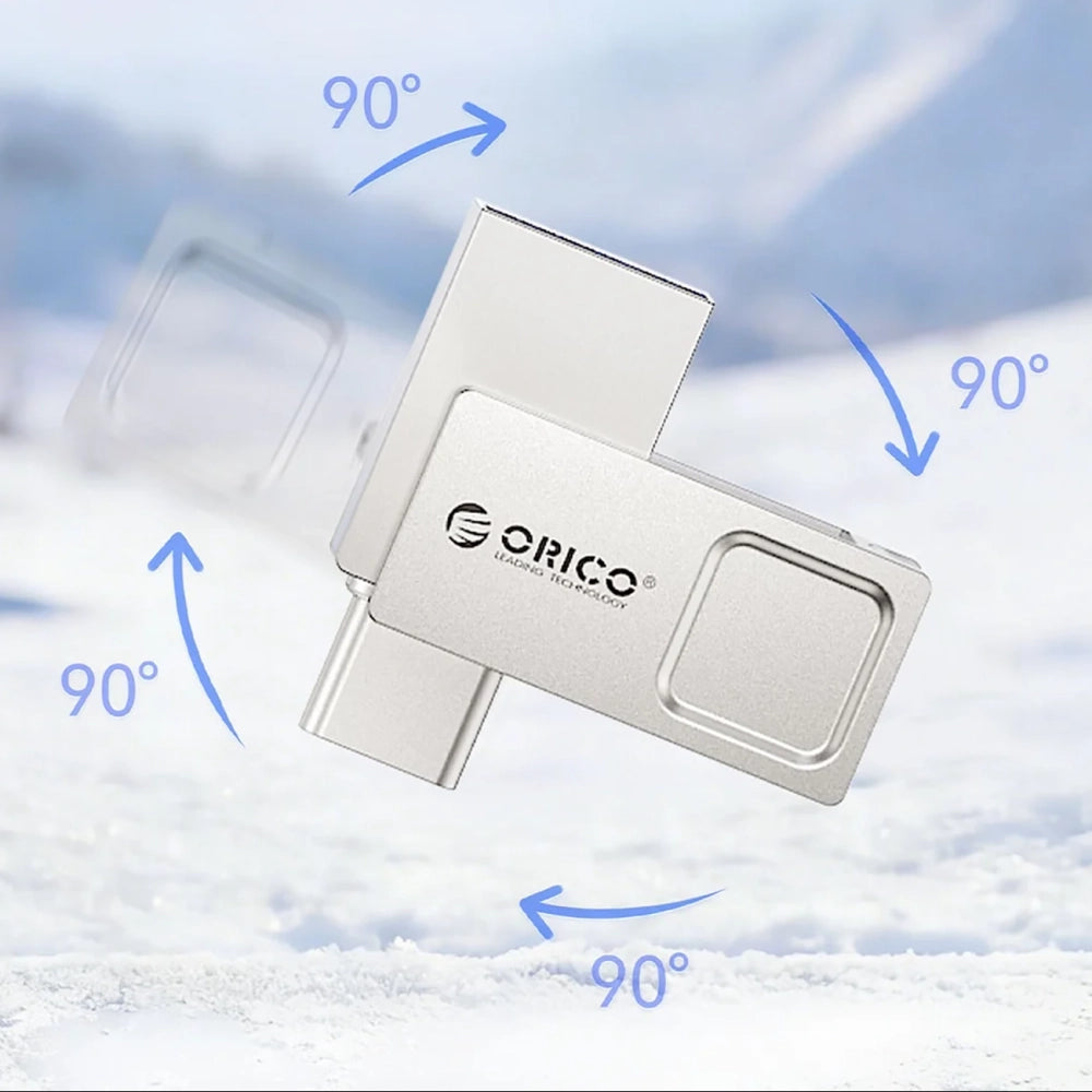 Orico U301 128GB USB-A USB-C USB 3.2 Gen 1 Pendrive - Silver