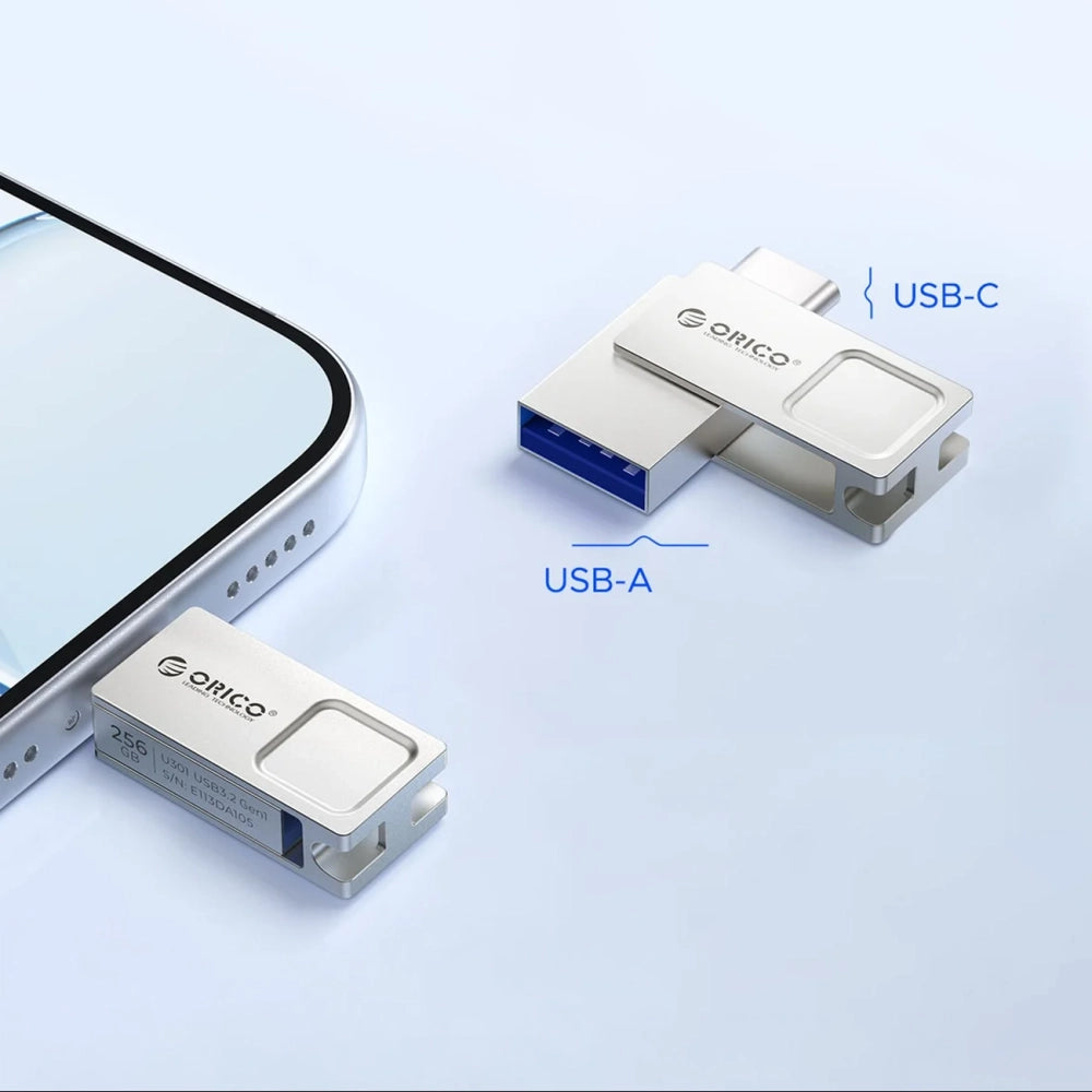 Orico U301 256 GB USB-A USB-C USB 3.2 Gen 1 Pendrive - Silver