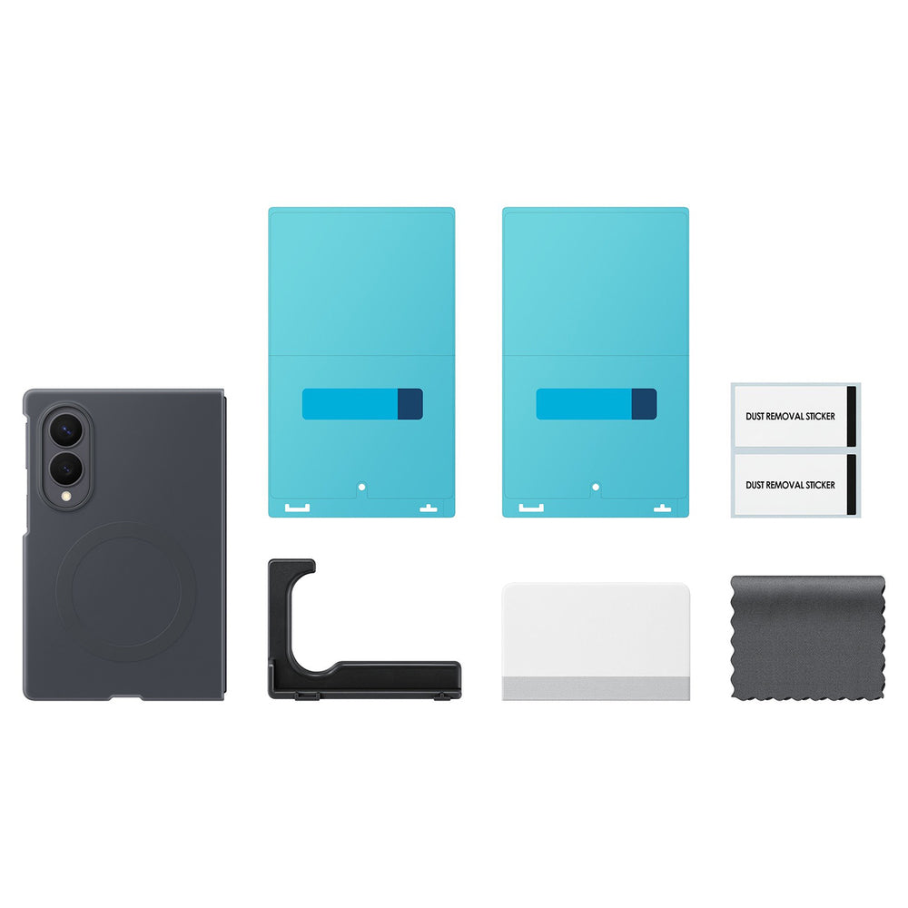 Samsung Silicone Magnet Case til Samsung Galaxy Z Fold 8 kompatibel med MagSafe + 2 antireflekterende film - sort