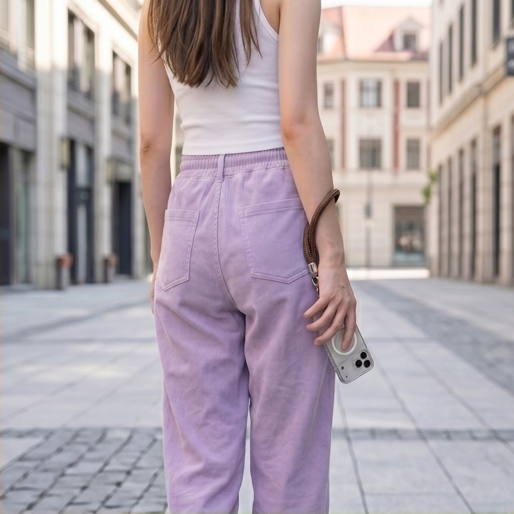 Tech-Protect C10S Crossbody phone lanyard (114 cm) + wrist strap (31 cm) - brown-titanium