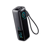 Joyroom PODIX PR70 25000mAh Power Bank op til 240W med to indbyggede USB-C kabler og to TFT skærme - Grå